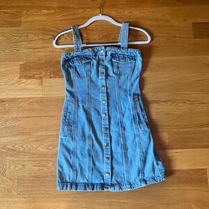 Bdg Urban Outfitters Womens Blue Denim Button Front Mini Dress Size XS